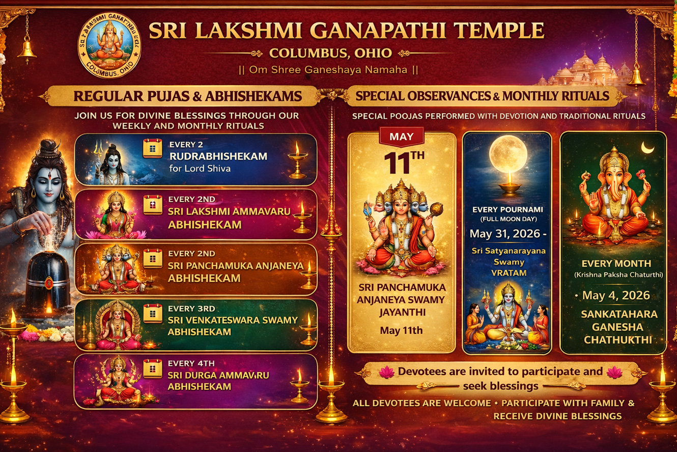 Sri Lakshmi Ganapathi Temple Flyer 2026